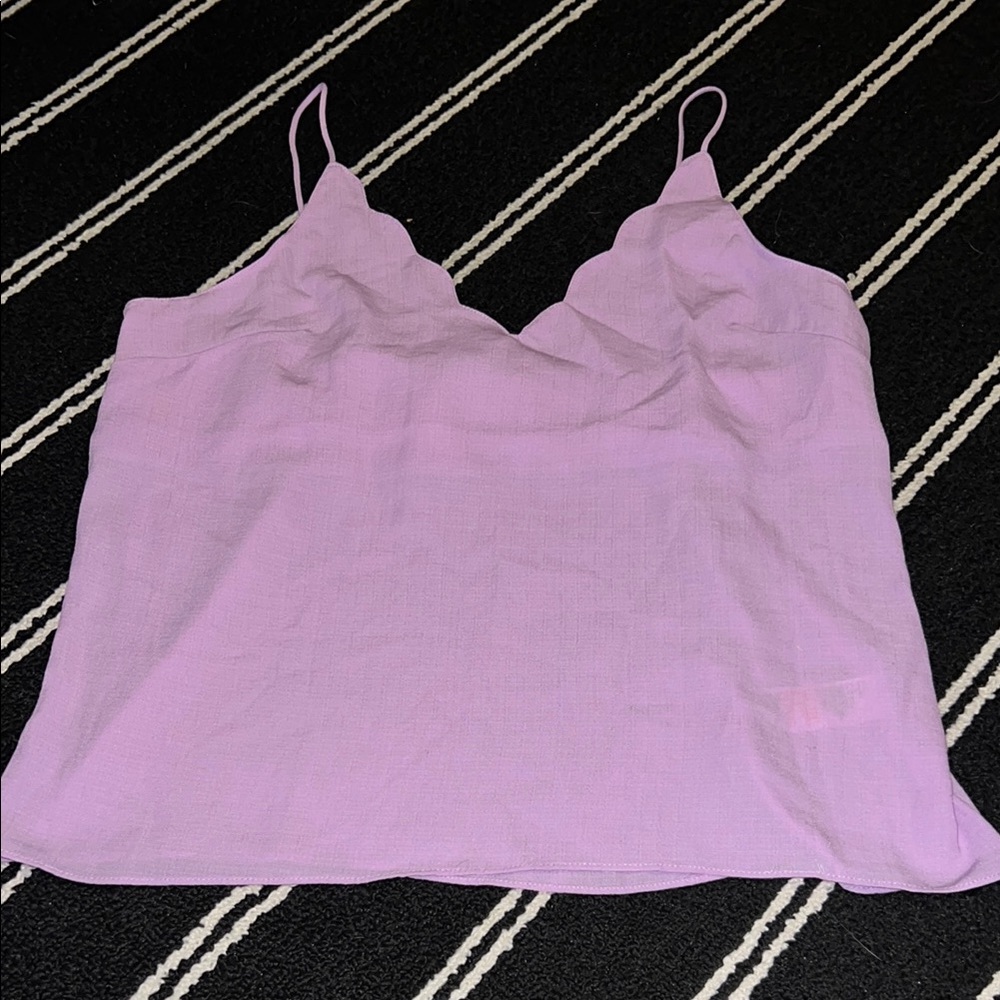 Topshop Lilac Scallop Trim Cami Top